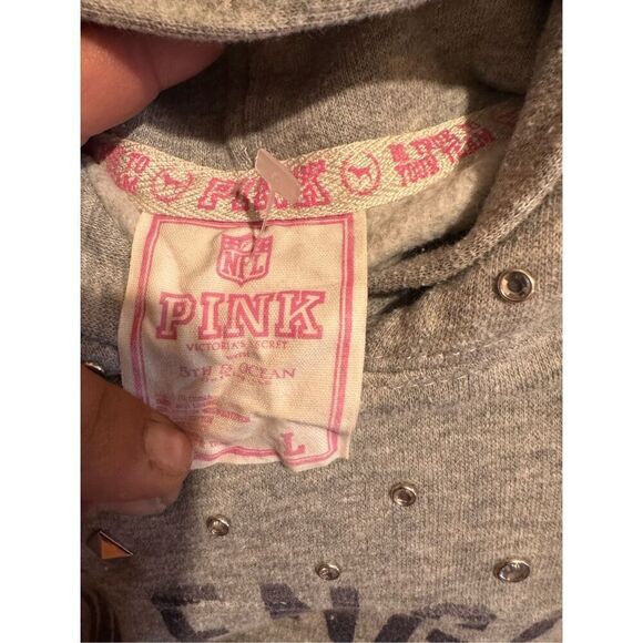 VS pink xNFl new england patriots pullover hooded sweatshirt- hoodie bling - Picture 3 of 4
